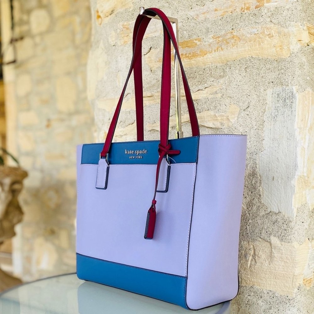 NWT kate Spade Colorblock laptop leather tote - Picture 2 of 5